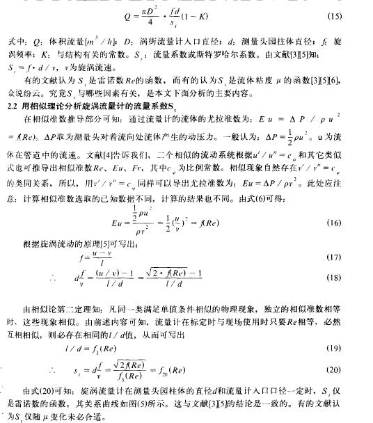 2.2用相似理論分析旋渦流量計的流量系數(shù)s