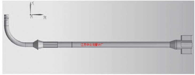 圖2 旁路管流量計水體模型Fig.2 Water model of bypass tube flowmeter